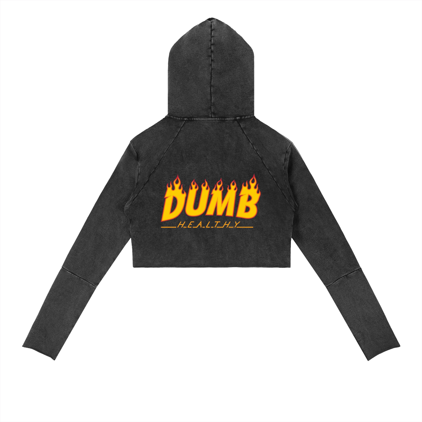 DUMB HEALTHY x WEBER-BANDIT CO. — WOMEN’S RAW CUTOFF HOODIE