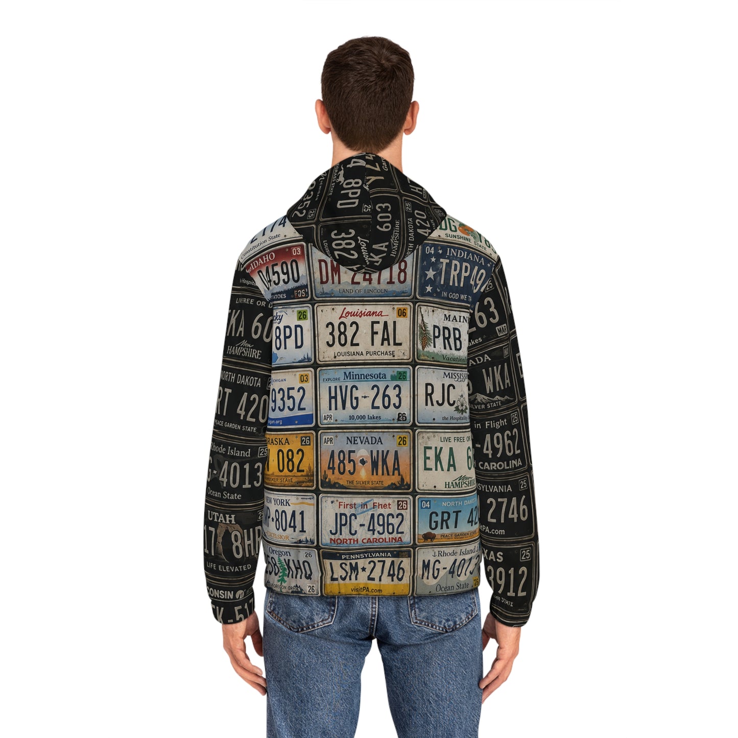 License Plate Collage Full-Zip Hoodie