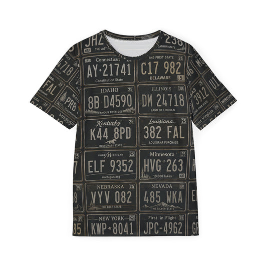 Vintage License Plate All-Over Print Men's Sports Jersey