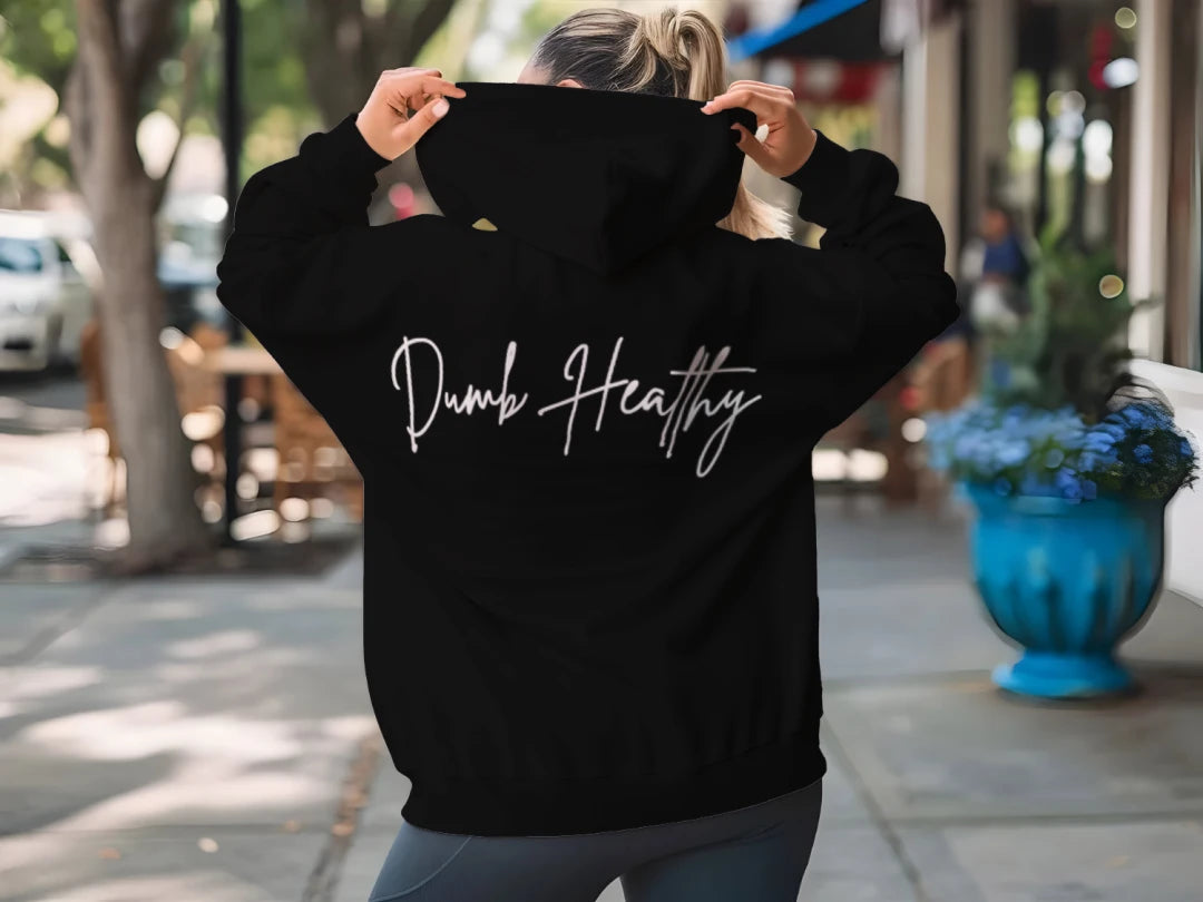 Dumb Healthy Organic Cotton Hoodie | 100% Cotton French Terry Pullover