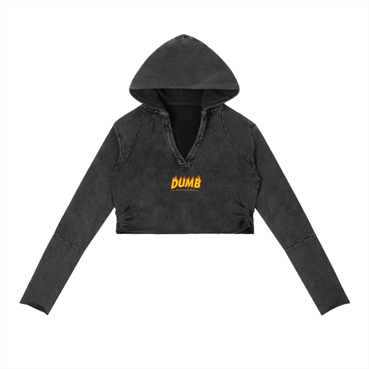 DUMB HEALTHY x WEBER-BANDIT CO. — WOMEN’S RAW CUTOFF HOODIE