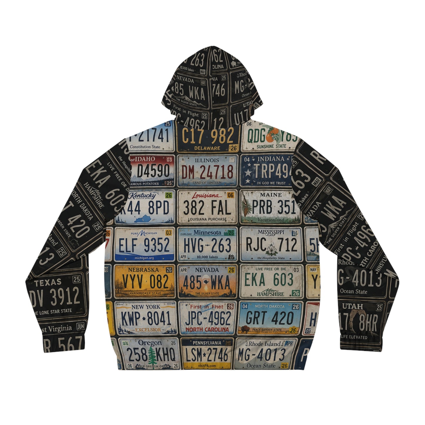 License Plate Collage Full-Zip Hoodie