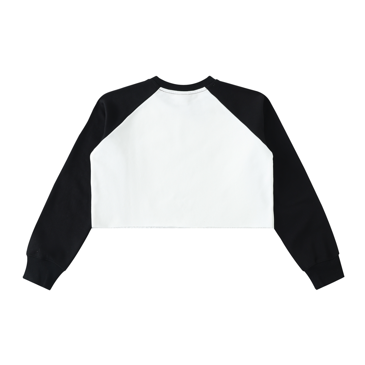 DH WEBER Raw-Hem Color-Block Raglan Crop Sweatshirt