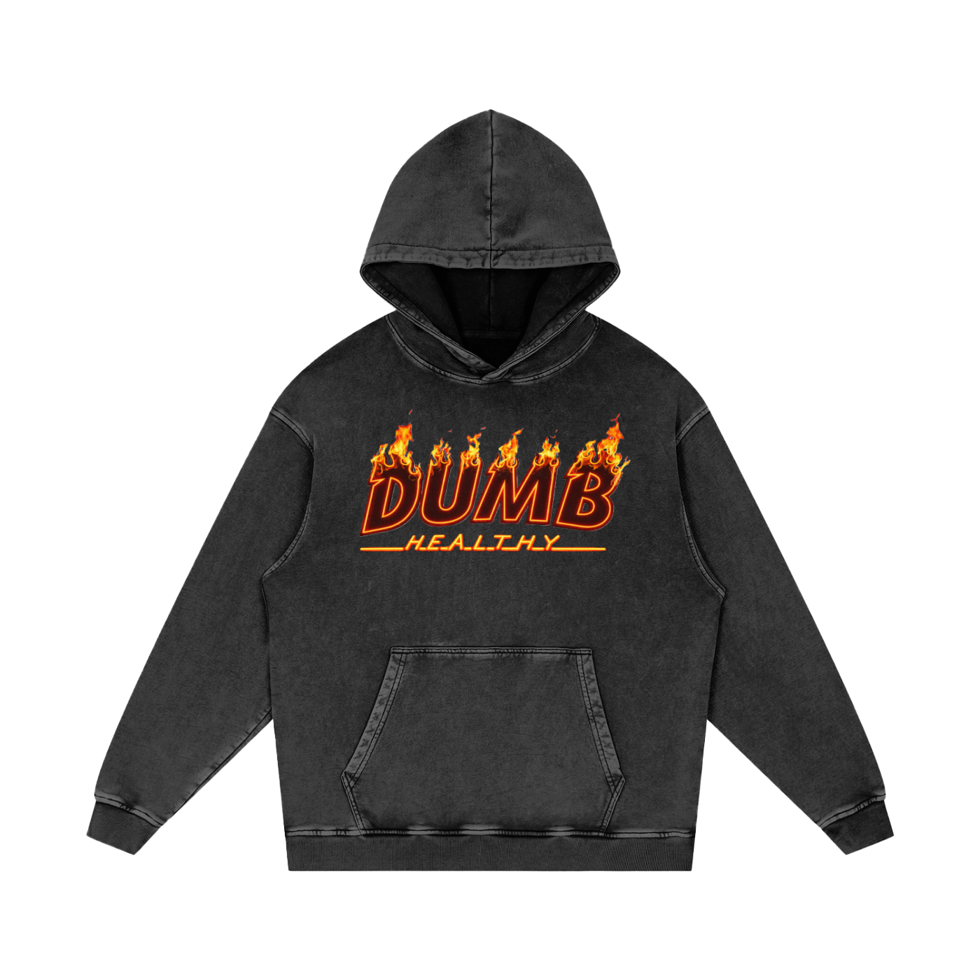 Weber x Dumb Healthy Snow Washed Loose Cotton Hoodie