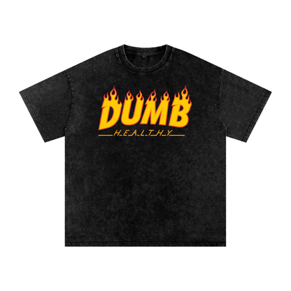 dumb healthy weber shirt Snow Washed Oversized Cotton T-Shirt