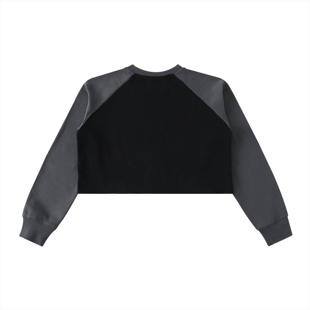 DH WEBER Raw-Hem Color-Block Raglan Crop Sweatshirt