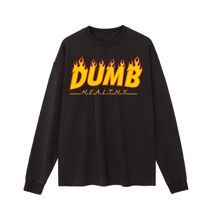 Vintage Washed Long Sleeve T-Shirt Dumb Healthy weber colab