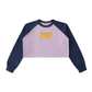 DH WEBER Raw-Hem Color-Block Raglan Crop Sweatshirt
