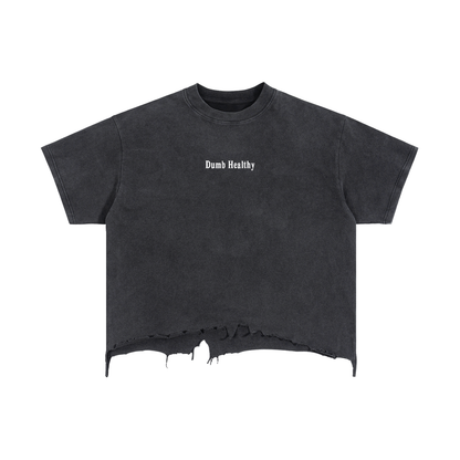 Embroidered 100% Dumb Frayed Tee