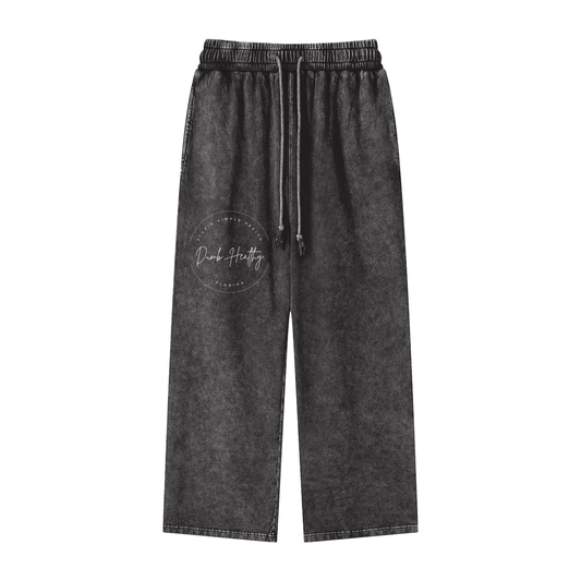 Snow Washed Straight Leg Pants