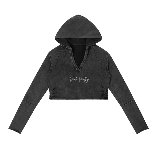 Vintage Washed Raw Edge Hoodie