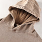 Snow Washed Loose Cotton Hoodie